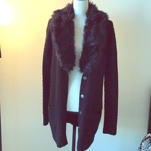 COPY - Forever 21 Faux Fur Black Cardigan